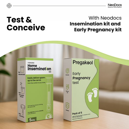 Neodocs I-Conceive IVI/IUI kit + 5 Pregnancy test kit | At Home Insemination Kit | From the comfort of your home | Get pregnant without intercourse | Easy and Convenient | (Pack of 5)