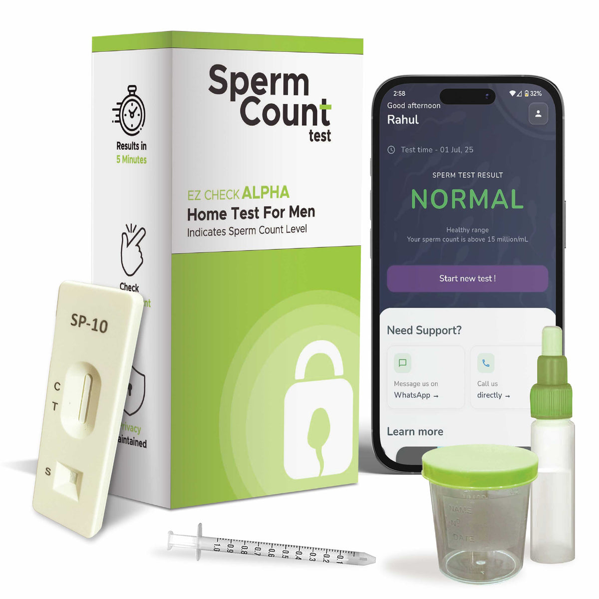Neodocs Sperm count test kit | Instant Results | Check low or normal sperm count